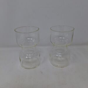 Vintage Corning Pyrex Un-Candle 5 Inch Glass Floating Tea Candle Holder Set Of 2